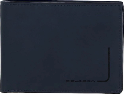 Portofol Piquadro PU257PQJR, lëkurë, me mbrojtje RFID, blu