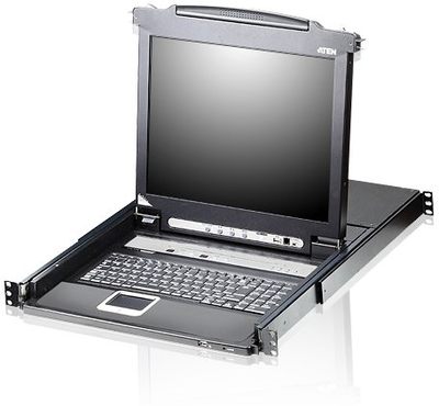 KVM konsolë Aten CL5708N, 19", 8 porta, PS/2 USB VGA, e zezë