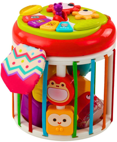 Lodër senzoriale LeanToys Interactive Cube Roller, muzikë dhe drita, sorter formash, shumëngjyrëshe