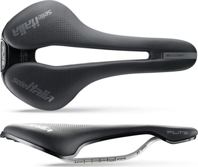 Selle Italia Flite Boost Superflow Saddle, Titanium, Black