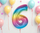 Balonë folie Number Rainbow 6, 92 cm, shumëngjyrëshe