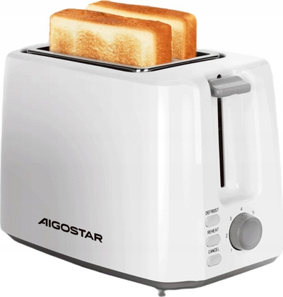 Toaster Aigostar, 750W, 7 nivele pjekje, i bardhë