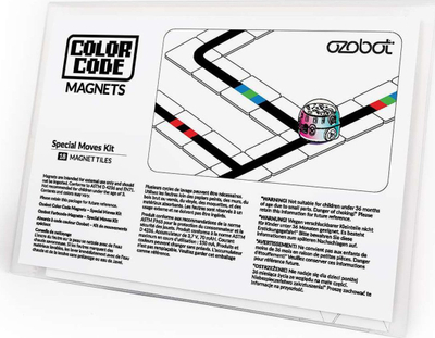 Set magnetik kodimi Ozobot Color Code Magnets Special Moves Kit, 18 pllaka, për fëmijë 3+