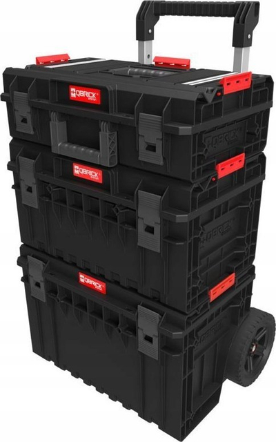 Set kuti veglash Qbrick System One 2.0 Cart Technik No.1, sistem modular, me rrota, i zi