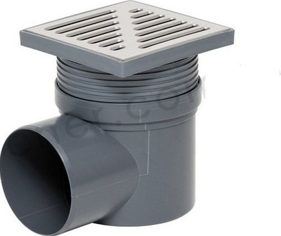 Kullues dyshemeje Drain, 15x15cm, dalje anësore 110mm, grilë inox