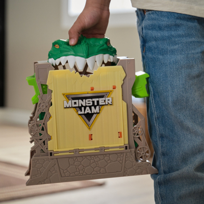 Set lojrash Monster Jam Mini Jams Dragon Dungeon of Doom, me kamiona mini, për kalamaj, shumëngjyrësh
