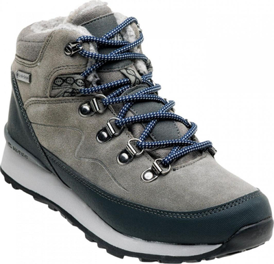Këpucë trekking për femra Hi-Tec Midora Mid WP, të papërshkueshme nga uji, me qafë të lartë, gri