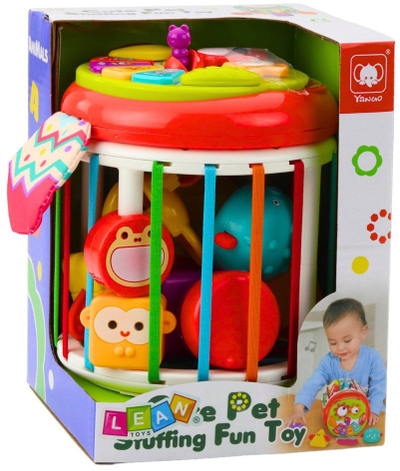 Lodër senzoriale LeanToys Interactive Cube Roller, muzikë dhe drita, sorter formash, shumëngjyrëshe