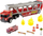 Set lodër kamion zjarrfiks Matchbox Transporter Fire Rescue Hauler, me rimorkio, me gjëra shtesë, i kuq