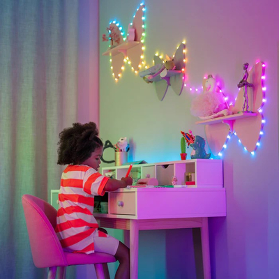 Drita dekorative Twinkly Candies Pearls, 100 LED RGB, USB C, tel i gjelbër