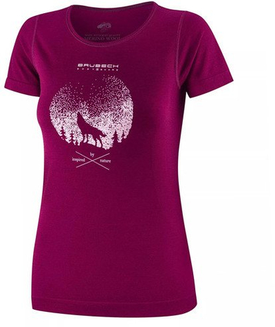 Термоактивна блуза Brubeck Women Outdoor Wool Pro, со куси ракави, мерино, маслинесто зелена