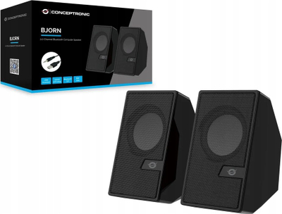 Altoparlantë kompjuteri Conceptronic BJORN02B, 2.0 kanale, 6W, Bluetooth, të zinj