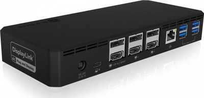 Stacion dokimi ICY BOX IB-DK2254AC, USB-C 3.2 Gen 2, 3 ekrane 4K, i zi