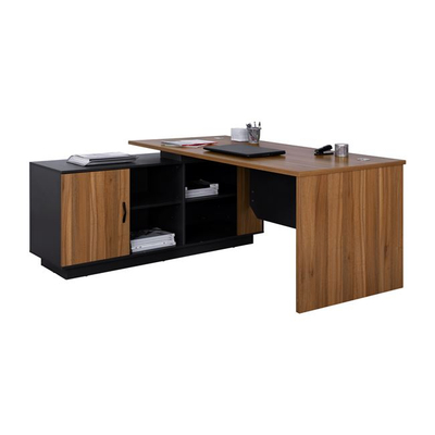 Tavolinë këndi zyre Supreme HM2363, 160x140x75cm, melaminë, gri honey oak
