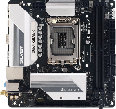 Pllakë amë Biostar B660T SILVER, Intel B660, LGA 1700, mini ITX, argjendtë