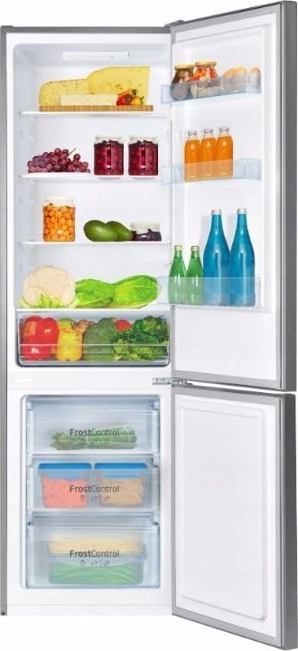 Frigorifer kombin Amica FK2525.4UNTX, 263L, klasë energjie E, inoks