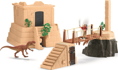 Set loje Schleich Dino Temple Conquest, dinosaurusë, tempull aventuresk, shumëngjyrësh