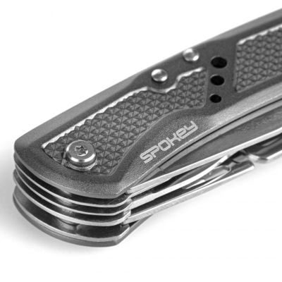 Thikë xhepi multifunksionale Spokey Sting 929230, çelik inox, dorezë ergonomike, argjendi