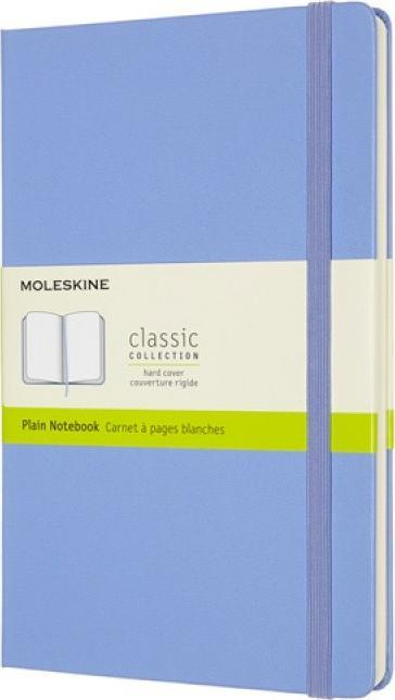 Fletore Moleskine Large Plain Hardcover, format i madh, kapak i fortë, blu Hydrangea