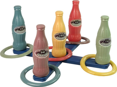 Loja e shkathtësisë LeanToys Ring Toss Bottles, me pikë, shumëngjyrëshe
