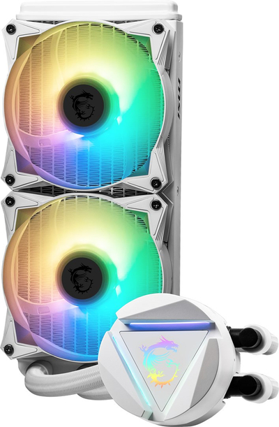 Ftohës me ujë për CPU MSI MAG CORELIQUID 240R V2, radiator 240mm, 2x 120mm ARGB, i bardhë