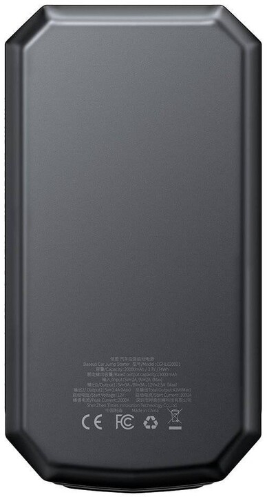Powerbank me kabllo startuese Baseus Max, 20000mAh, i zi