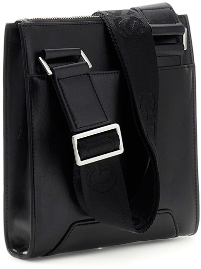 Çantë crossbody TORINO Logo, me zinxhir, rrip i rregullueshëm, e zezë