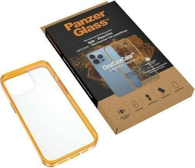 Mbulesë PanzerGlass ClearCase për iPhone 13 Pro, xham i temperuar, shtresë antibakteriale, portokalli Tangerine