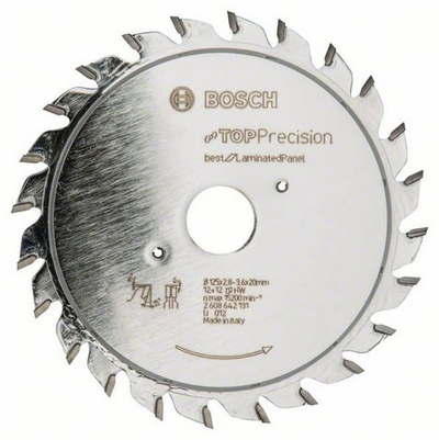 Teh sharre Bosch Top Precision 2608642131, 125mm, 12 dhëmbë, metalik