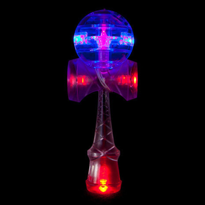 Lodër kendama Catchy LED Kendama, me drita LED, blu me top të bardhë