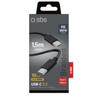 Kabllo USB-C në USB-C 3.2, 100W, 10Gbps, e zezë