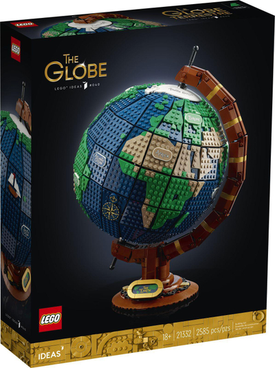 Set ndërtimi LEGO Ideas Globe 21332, glob dekorativ