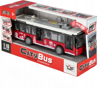 Autobus lodër MEGA CREATIVE 542785, me drita edhe zë, pull back, i kuq