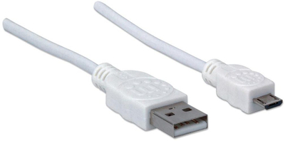 Kabllo USB 2.0 A në Micro USB, 0.3 m, e bardhë