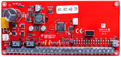 Modul zgjerues alarmi Genevo EXT-Z8PS-R, 8 hyrje 2 dalje, furnizim rezervë 2A, i kuq