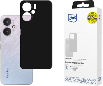 Këllëf telefoni 3MK Silicone Case për Redmi 13C 5G, silikon, i zi