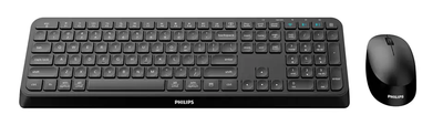 Set tastierë dhe mi Philips SPT6407B, wireless, Bluetooth, i zi