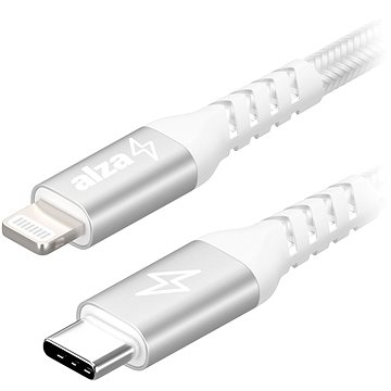 Kabllo karikimi AlzaPower AluCore, USB C në Lightning, 3m, argjendtë