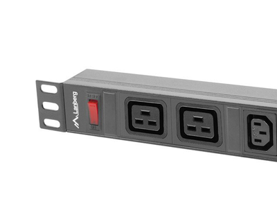 Njësia PDU Lanberg PDU-02I1908I-0200-C20-BK, 10 porta AC, për kabinet 19", e zezë