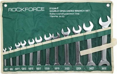 Set çelësa të hapur Rockforce RF-5122P, 12 copa, 6-32mm