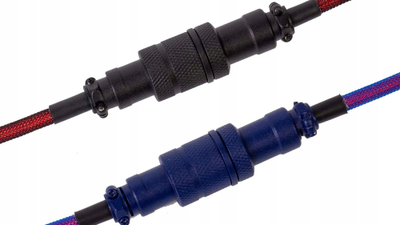 Kabëll aviator spiral Keychron Premium, USB-C, tekstilfibër, i kuq me të zi
