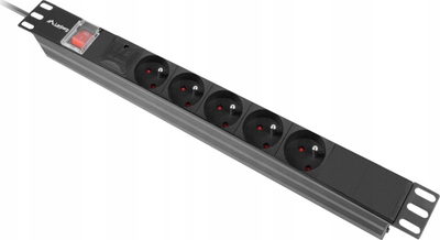 Shirit energjie rack Lanberg PDU 19" 1U, 5x 230V, 16A, i zi