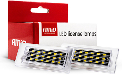 Dritë targe LED Amio CLP07, set 2 copë, për vetura dhe SUV, transparente