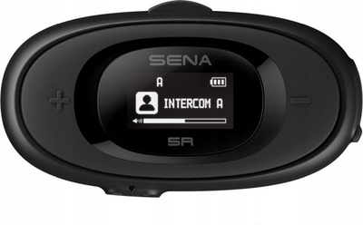 Систем за комуникација за мотоцикл Сенa 5R, HD интерком во 2 насоки, LCD екран, црн