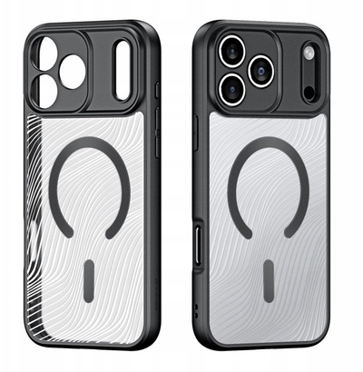 Këllëf telefoni Dux Ducis Aimo Mag për iPhone 17 Pro Max, me unazë magnetike, MagSafe, i zi