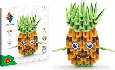 Set origami 3D Alexander Pineapple, model ananas, pa ngjitës