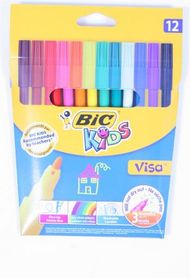 Markera me ngjyra Bic Kid Visa, 12 copa, të larshëm, shumëngjyrëshe