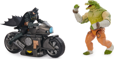 Set lodrash DC Comics Batman Transforming Batcycle Battle Pack, figura 10 cm, Motoçikletë që transformohet, shumëngjyrëshe