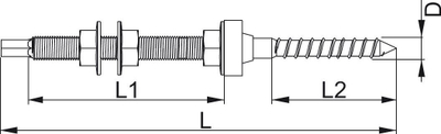 Vidë dyfishe BAKS SWDM10x300E, fi 10mm, gjatësi 300mm, metalike
