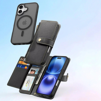 Këllëf telefoni DUX DUCIS Lawa Series për iPhone 16, 2 në 1, MagSafe, i zi